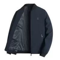 休闲立领夹克男士春秋季新款印花薄款商务休闲中年外套男