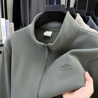 新款秋冬外套男装立领拉链开衫加厚卫衣保暖纯色上衣