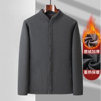 男士老年加厚德绒保暖棉衣舒适休闲夹克衫外套秋季新款