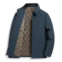 秋冬季新款男士驼绒棉衣男装中老年商务休闲简约爸爸装棉服