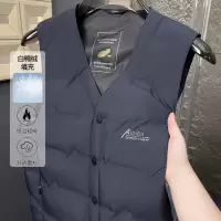 秋季新款羽绒马甲男士无袖坎肩休闲爸爸装保暖纯色背心