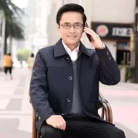 新款男士外套中老年春秋夹克休闲商务男装适合爸爸外套