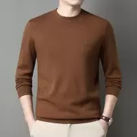 新款纯色长袖针织衫男士秋冬打底贴身毛衣时尚圆领男装上衣