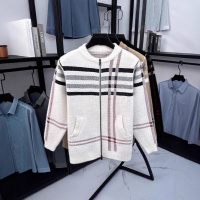 新款韩版开衫毛衣男士潮流针织休闲针织衫男装棒球领开衫毛衣