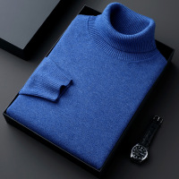 毛衣男装秋冬季新款时尚加厚保暖休闲纯色高领针织衫男士