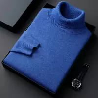 毛衣男装秋冬季新款时尚加厚保暖休闲纯色高领针织衫男士
