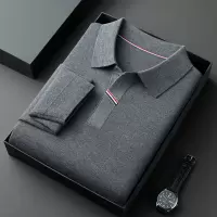 秋冬新款翻领针织长袖商务T恤男新款时尚衫毛衣polo衫