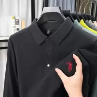 秋季新款男士长袖时尚刺绣仿羊绒单面中厚款翻领男士上衣