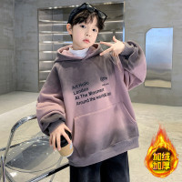 儿童装男童卫衣加绒秋冬款新款冬装加厚中大童男孩连帽上衣潮