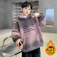 儿童装男童卫衣加绒秋冬款新款冬装加厚中大童男孩连帽上衣潮