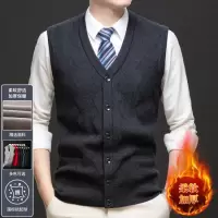 开衫毛衣男背心秋冬季男式无袖单排扣针织衫马甲加厚保暖男装