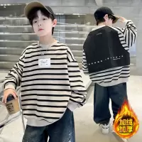 男童加绒卫衣秋冬款新款加厚大男孩冬装儿童装冬季假两件上衣