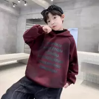 男童加绒连帽卫衣秋冬款新款儿童冬季一体绒打底衫加厚洋气潮