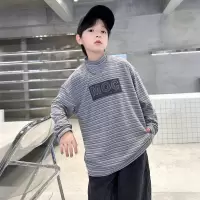 男童德绒半高领打底衫秋冬款新款冬装中大童青少年加厚内搭潮