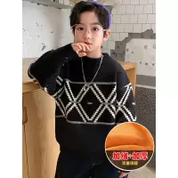 儿童毛衣男童加绒加厚新款男孩洋气针织衫秋冬款中大童冬装潮