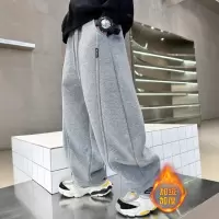 儿童装男童冬季一体加绒裤子新款大童秋冬款男孩加厚运动卫裤