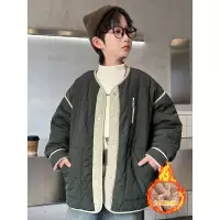 儿童装男童冬装加绒外套新款秋冬款中大童男孩冬季夹棉棉服潮