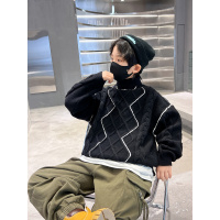 儿童装男童冬装毛衣新款中大童加厚男孩秋冬款高领冬季炸街潮