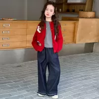 女童针织开衫毛衣外套春秋新款女孩秋装上衣儿童休闲韩版长袖