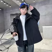 男童冬装外套秋冬款新款男孩青少年棉服大童夹棉冲锋衣冬季