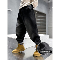 男童加绒牛仔裤新款秋装儿童秋冬款裤子男孩酷帅加厚长裤洋气