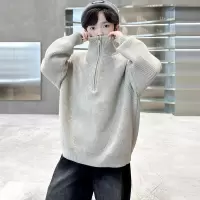 男童半高领毛衣秋冬款新款冬季大男孩冬装儿童装加厚针织线衣