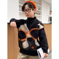 男童毛衣新款儿童秋冬款针织衫洋气加厚冬季中大童水貂绒冬装