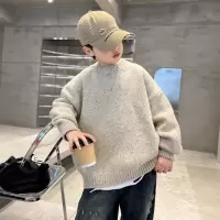 男童毛衣新款秋冬款冬季加厚儿童中大童冬装套头洋气针织衫潮