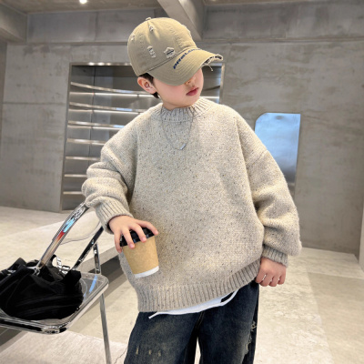 男童毛衣新款秋冬款冬季加厚儿童中大童冬装套头洋气针织衫潮