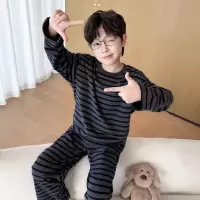 男童睡衣秋冬款新款儿童冬季家居服套装男孩德绒内衣两件套潮