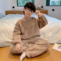 男童睡衣秋冬款新款男孩大童冬季加厚儿童珊瑚绒法兰绒家居服