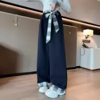 女童直筒阔腿休闲裤春秋新款儿童大童女孩初中生宽松秋装长裤