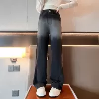 女童黑色直筒裤牛仔裤春秋新款女大童女孩秋装洋气裤子儿童休闲裤