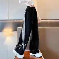 女童直筒休闲运动裤秋装新款儿童大童女孩初中生春秋阔腿长裤