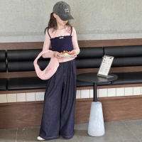 女童T恤秋季新款中大童女孩韩版长袖打底衫秋儿童假两件上衣