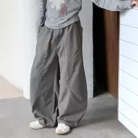 女童休闲裤春秋款新款女大童弯刀裤儿童秋装阔腿裤潮酷工装裤