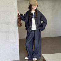 女童牛仔套装春秋装新款大儿童韩版洋气外套牛仔裤两件套秋季