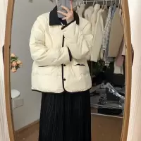 冬季灯芯绒翻领棉衣女短款韩版小香风棉袄羽绒棉服宽松小棉袄外套