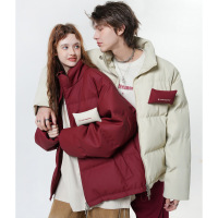 年冬季新款时尚加厚立领棉服男款美式潮流情侣短款宽松外套女