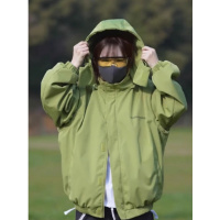 年春新季可拆卸袖连帽冲锋衣外套男女同款运动休闲防风夹克