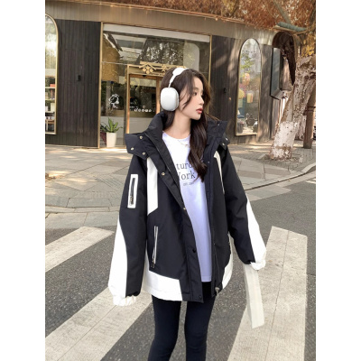 户外冲锋衣女年春秋季新款拼接撞色登山服休闲夹克高级感外套