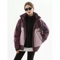 时尚撞色冲锋衣外套女春秋年新款秋冬季户外休闲防风夹克外套