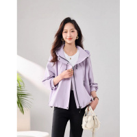 短款外套女年春季级新款女装气质小个子上衣休闲连帽风衣