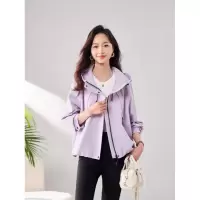 短款外套女年春季级新款女装气质小个子上衣休闲连帽风衣