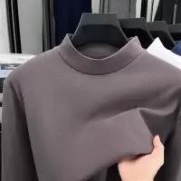 280克德绒半高领打底衫男秋冬新款休闲磨毛保暖男士卫衣