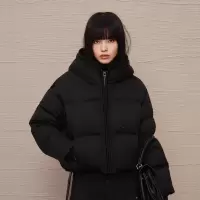 冬季新款短款休闲连帽泡芙棉服女年加厚保暖肯豆款面包服外套