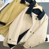 年冬季新款短款宽松拼接风衣高级感撞色气质休闲加棉加厚棉服