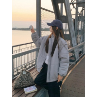 年冬季时尚加厚棉服女袖子可拆卸男女同款宽松保暖情侣装外套