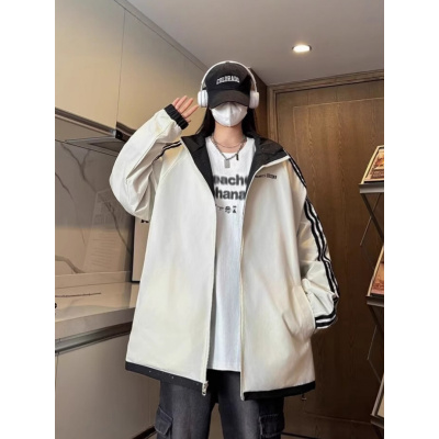 年春秋季满天星双面穿外套女户外防风情侣款休闲时尚保暖外套