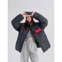 新款时尚立领棉服年冬季男女同款美式潮流情侣短款宽松外套女